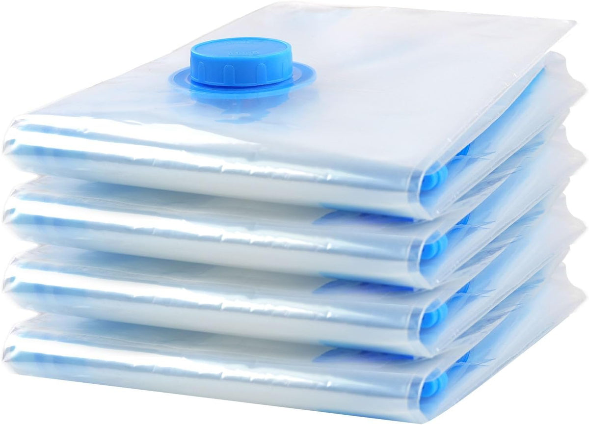 4 Pack Vacuum Storage Bags, Space Saver Bag Vacuum Seal Bags for Clothing Travel Moving Blankets Pillows Storage and Organization (70X 100 cm)
