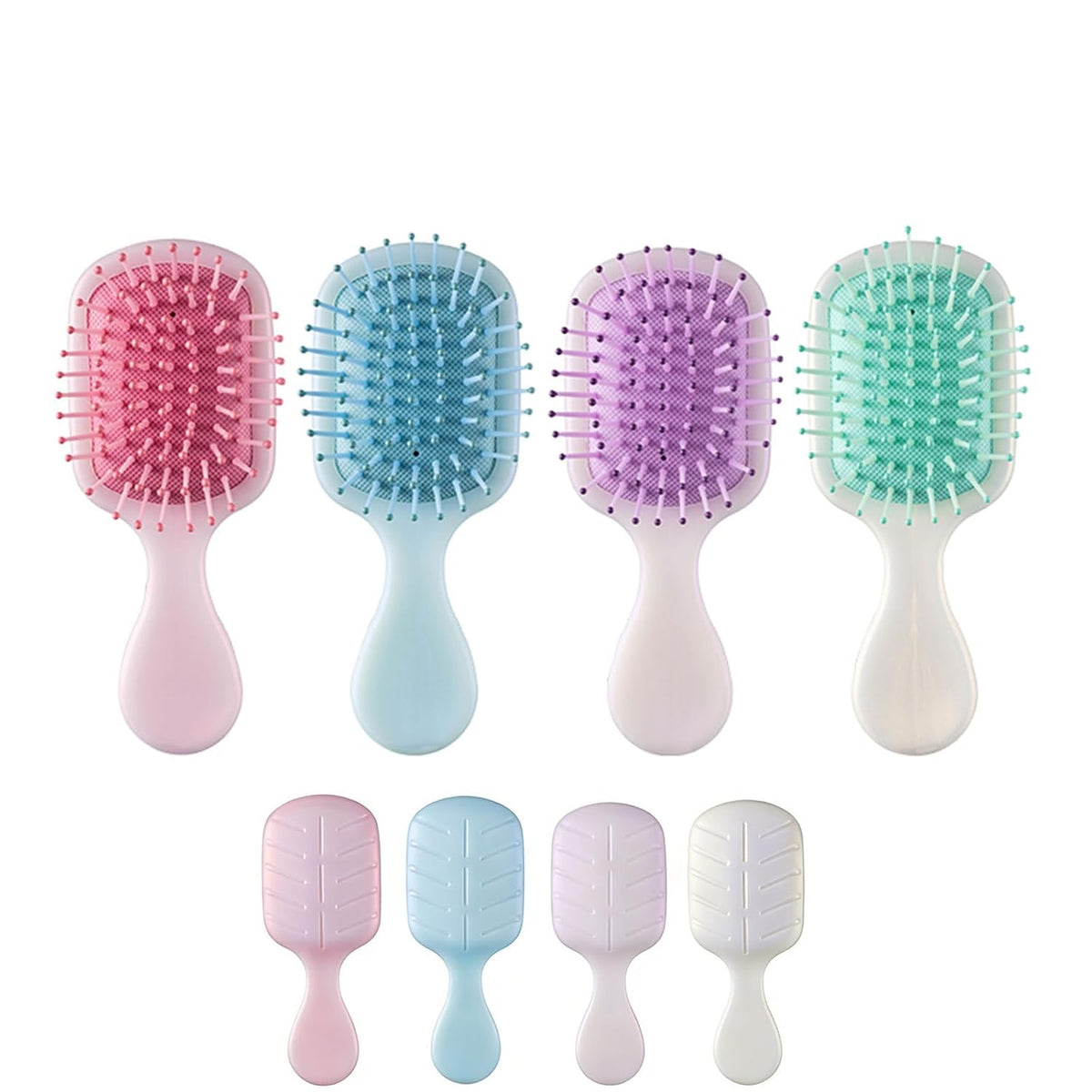 4pcs Mini Wet Hair Brush, Travel Detangling Hair Brushes for Women & Girls