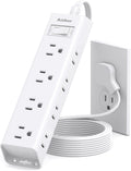 Addtam Short Extension Cord - 1FT Power Strip Surge Protector