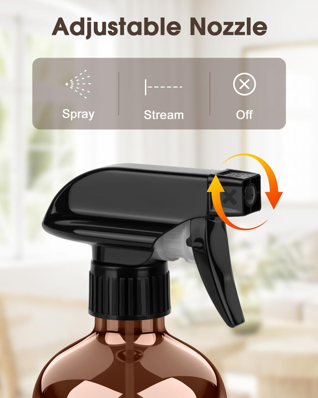 Bontip Glass Spray Bottle with Silicone Sleeve Protection, Amber Glass Spray Bottle Set for Window Cleaner Aromatherapy Facial Hydration Watering Flowers Hair Care 2 Pack/16 oz (Black & White, 16 oz)