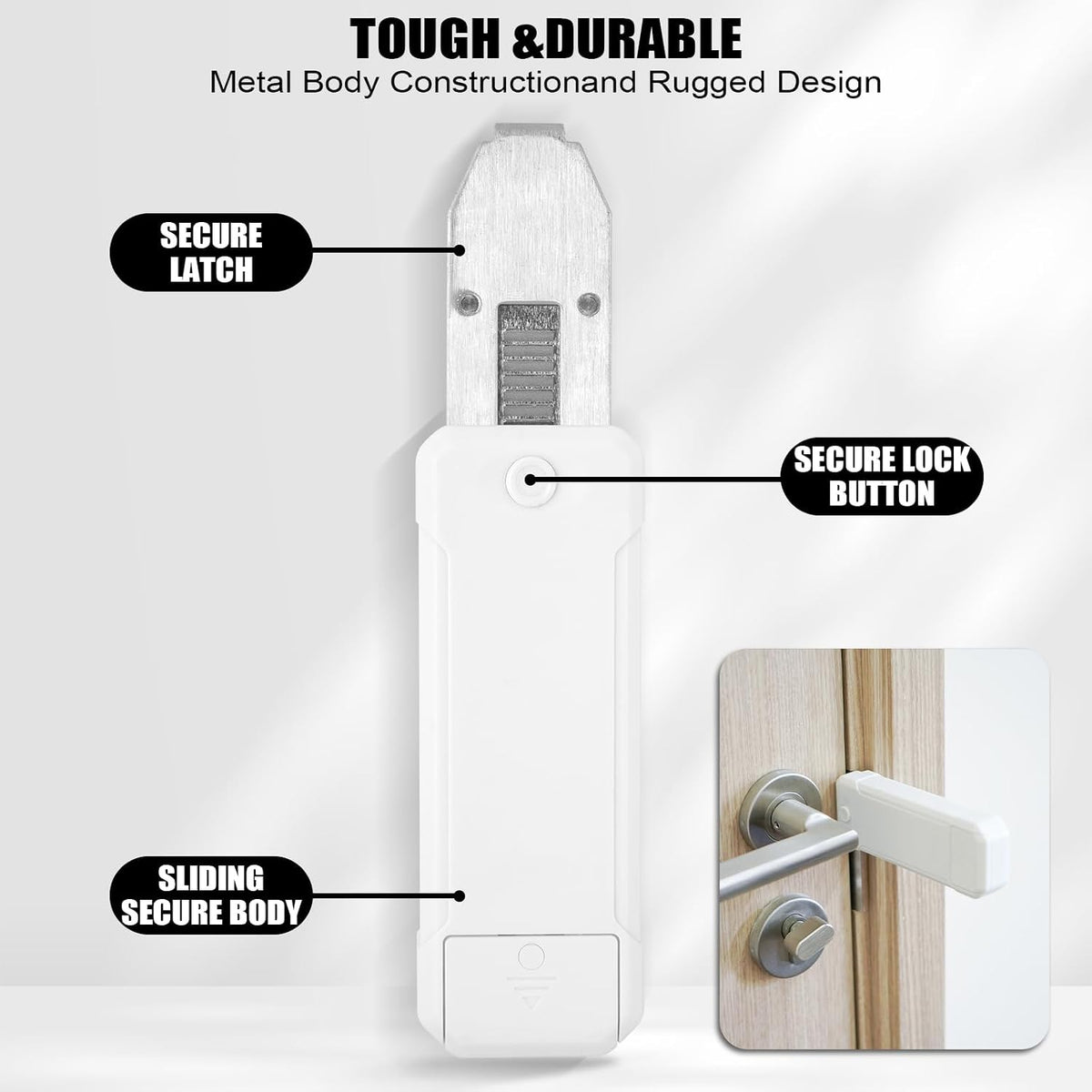 Portable Door Lock for Travel Security Blocklock Hotel Door Locks Extension