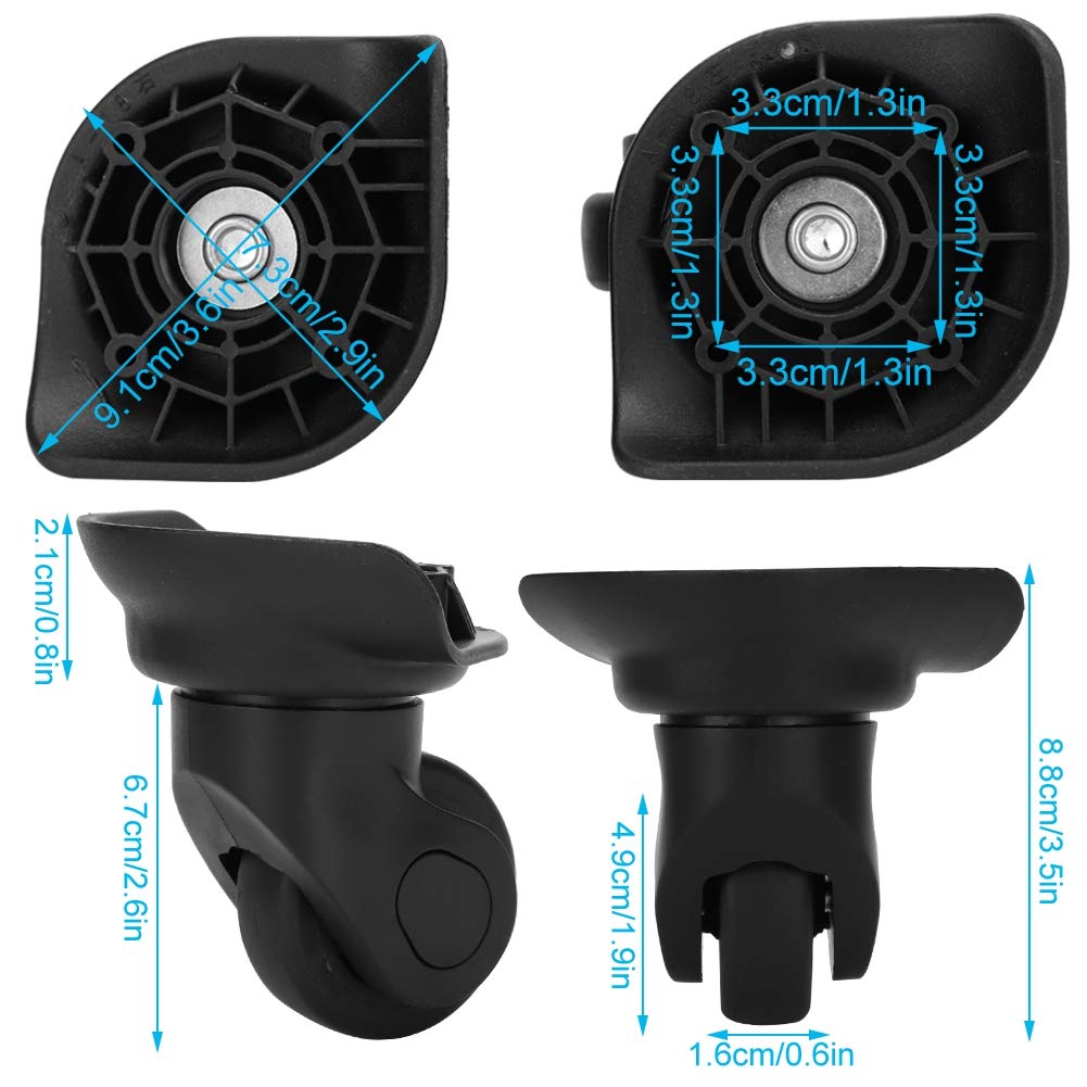 Single Row Universal Wheel, Pair of Drawbar Box Luggage Suitcase Baggage Case Wheel Replacement