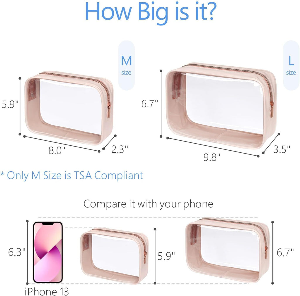 PACKISM Clear Makeup Bag Foldable - TSA Approved Toiletry Bag for Travel