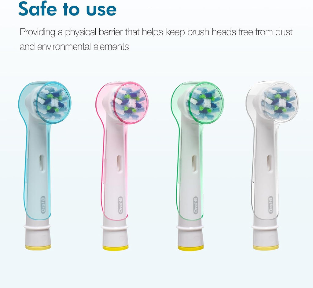 4 PCS Long Toothbrush Head Covers (Multicolor) Compatible with Oral B Electric Toothbrush Head + 1 PCS Toothbrush Holder with 1 Charging Stand Slot and 2 Toothbrush Head Stands