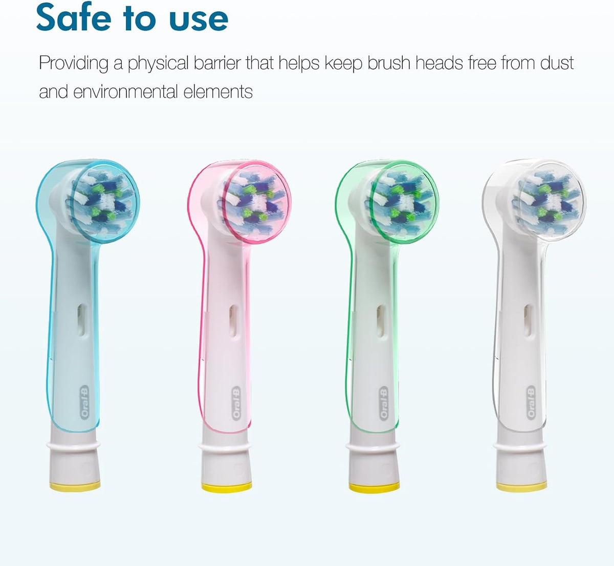 4 PCS Long Toothbrush Head Covers (Multicolor) Compatible with Oral B Electric Toothbrush Head + 1 PCS Toothbrush Holder with 1 Charging Stand Slot and 2 Toothbrush Head Stands