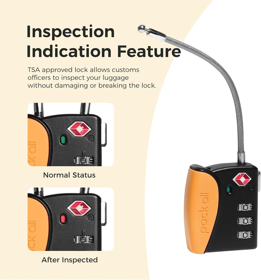 pack all TSA Approved Travel Luggage Locks, Resettable 3-Digit Code