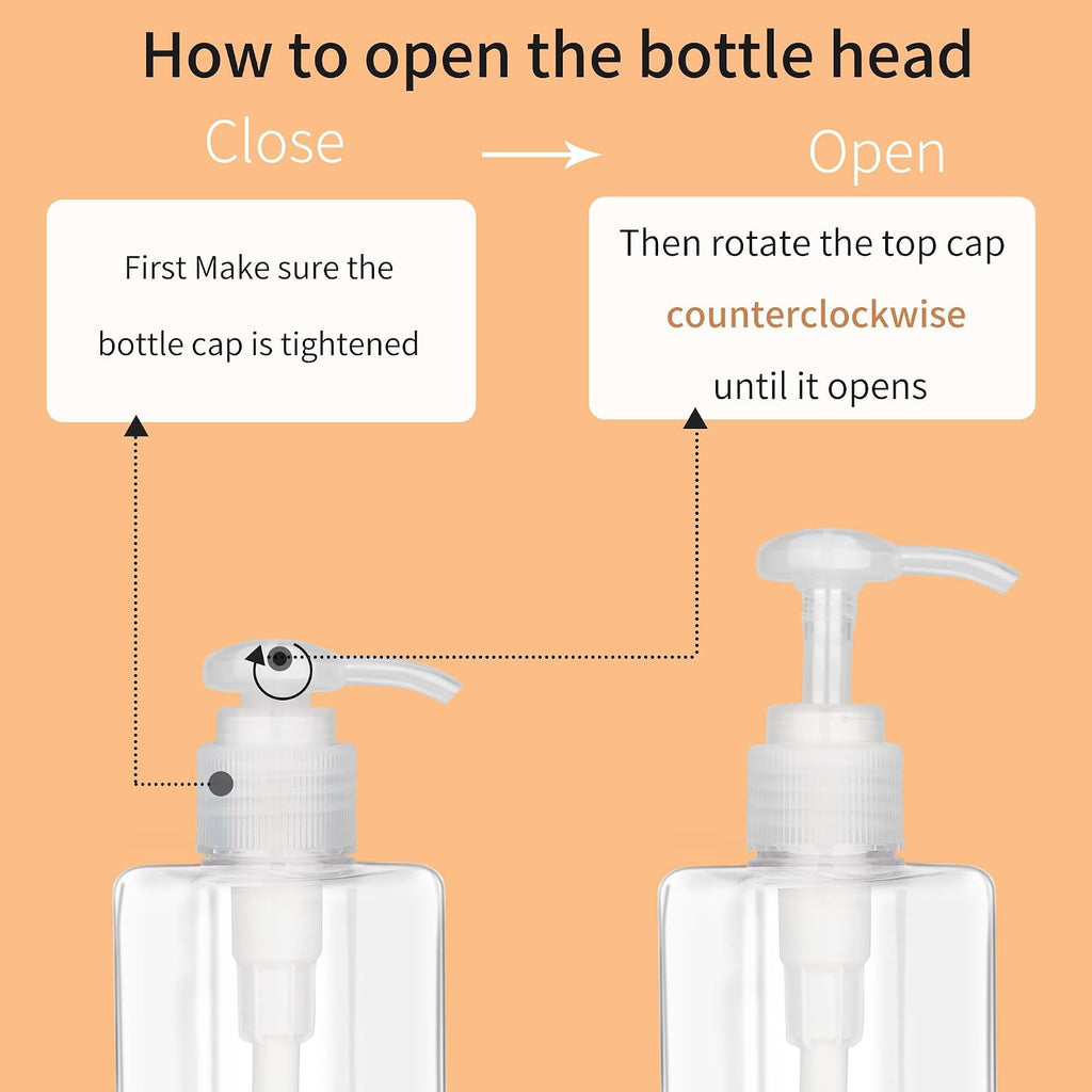 100ml (3.4oz) Pump Bottle Dispenser Jansburg 2 Pack Refillable Flat Square Plastic Lotion Dispenser Leakproof Empty Lotion Pump Bottle for Essential Oil Soap Lotion Shampoo Clear