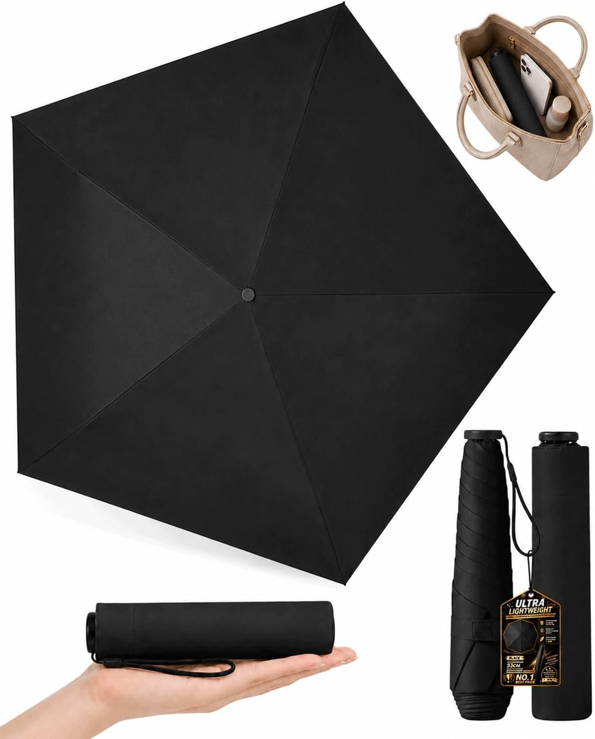 Beach Backpack Pencil Umbrella Japanese Sun from UV Protection Mini Travel Pocket Ultra Light Rain Sports Compact Small for Purse Size Tiny Windproof Walking Portable Lightweight Packable Large