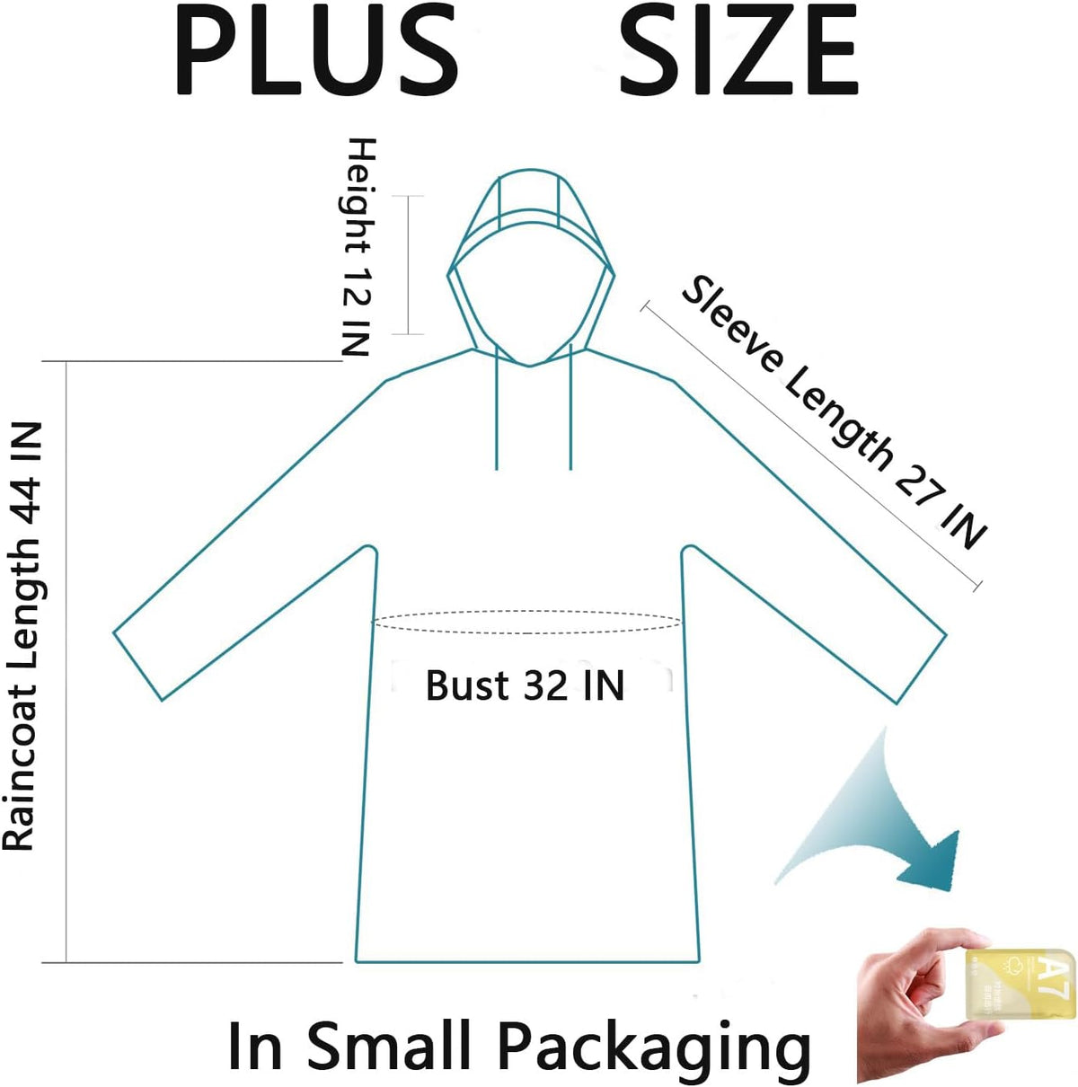 Disposable Rain Poncho Emergency Ponchos Rain Coat for Adults Women Men Compact Size 7 Packs 7 Color with Hood