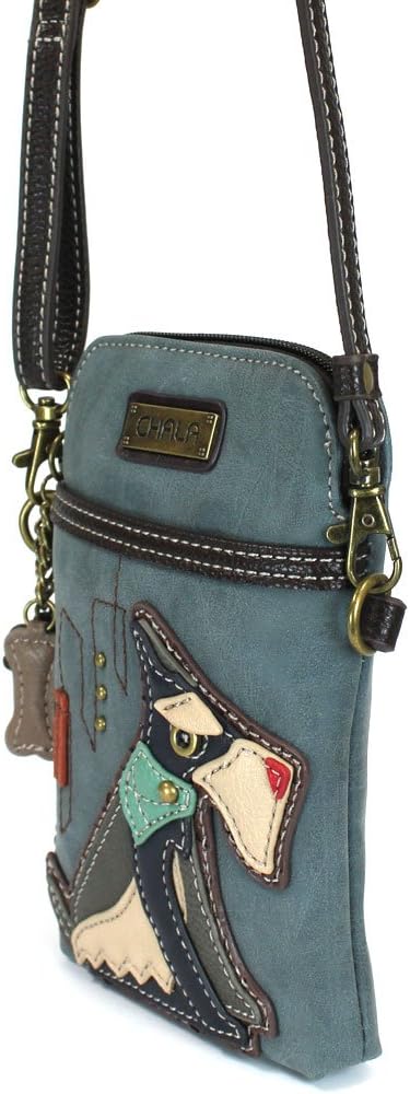 CHALA Dog Collection Cell Phone Crossbody Purse-Women PU Leather/Canvas Multicolor Handbag with Adjustable Strap