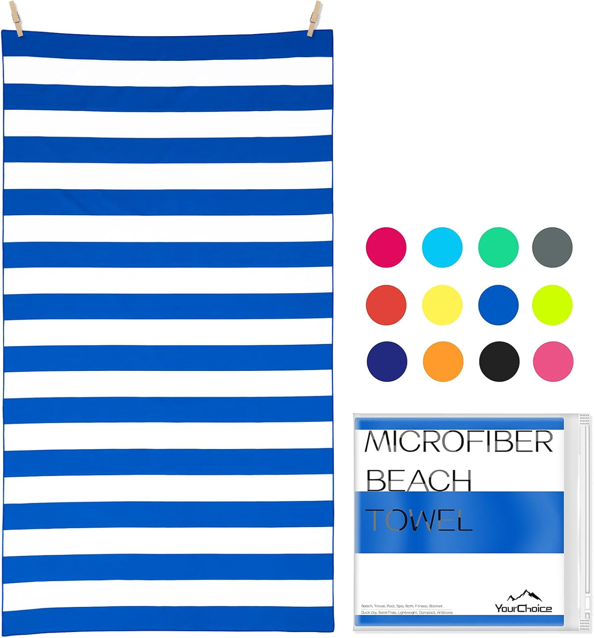 Your Choice Microfiber Beach Towel Sand-Free Quick Dry (67"x35"/60"x30")