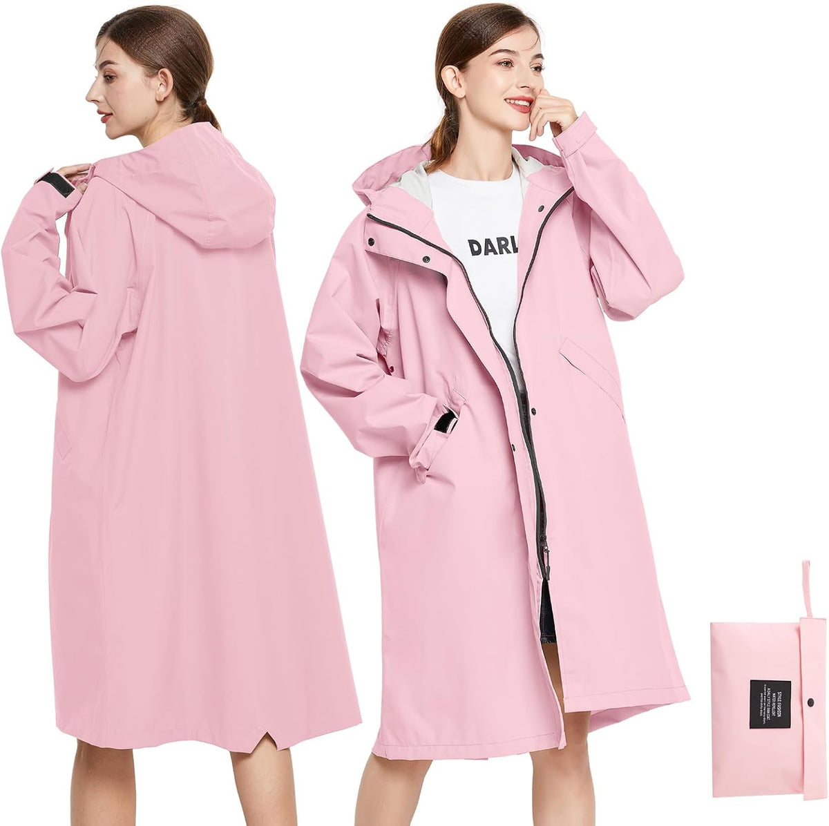 SOPPY Raincoat for Women Ladies Lightweight Long Waterproof Coat Rain Jackets