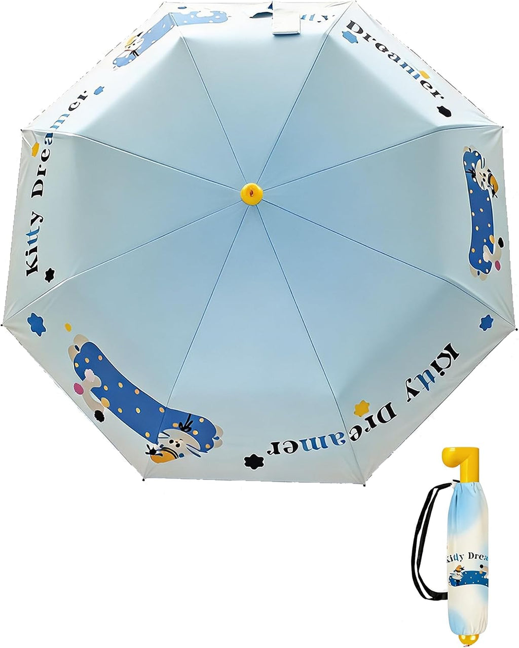 Cute Cartoon Umbrella, UPF 50+ Compact for Women