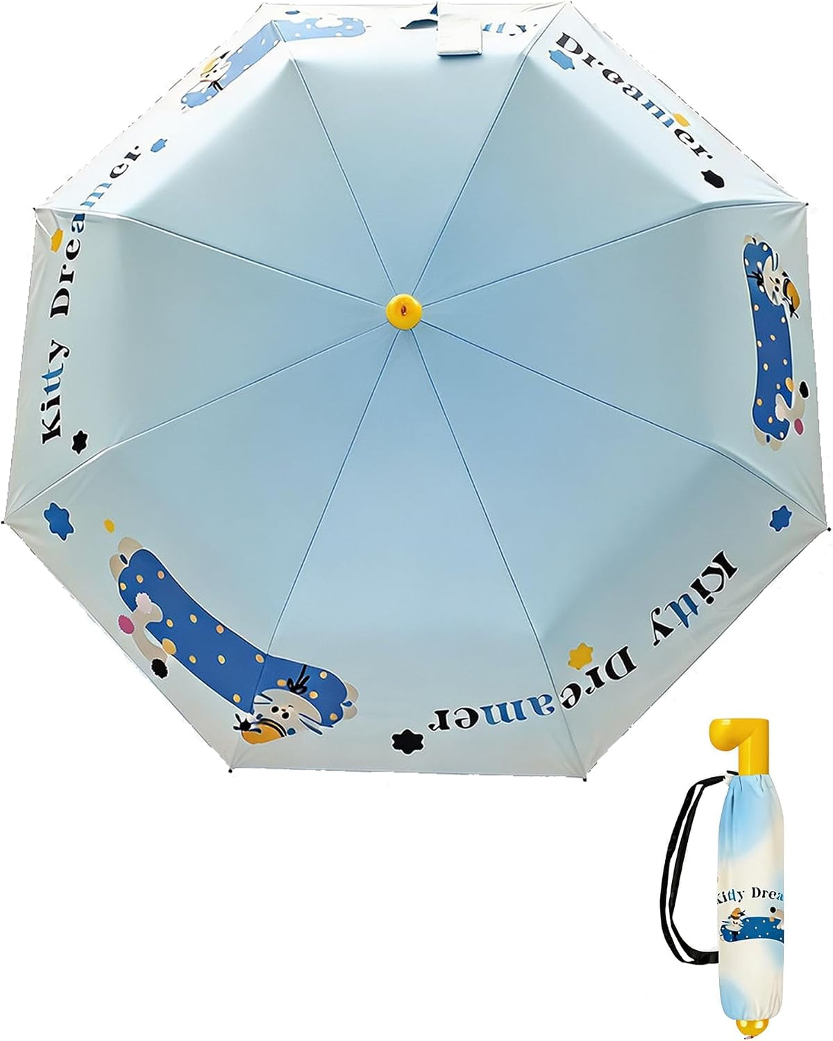Cute Cartoon Umbrella, UPF 50+ Compact for Women