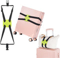 Luggage Straps for Suitcases, Travel Accessories to Connect Two Suitcase, Add A Bag Luggage Strap for Carry On Luggages Adjustable Buckle Belt (Black/Green-1pcs)