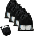 4 Pcs Shoe Bags for Travel with Clear TPU Window & Drawstring Closure