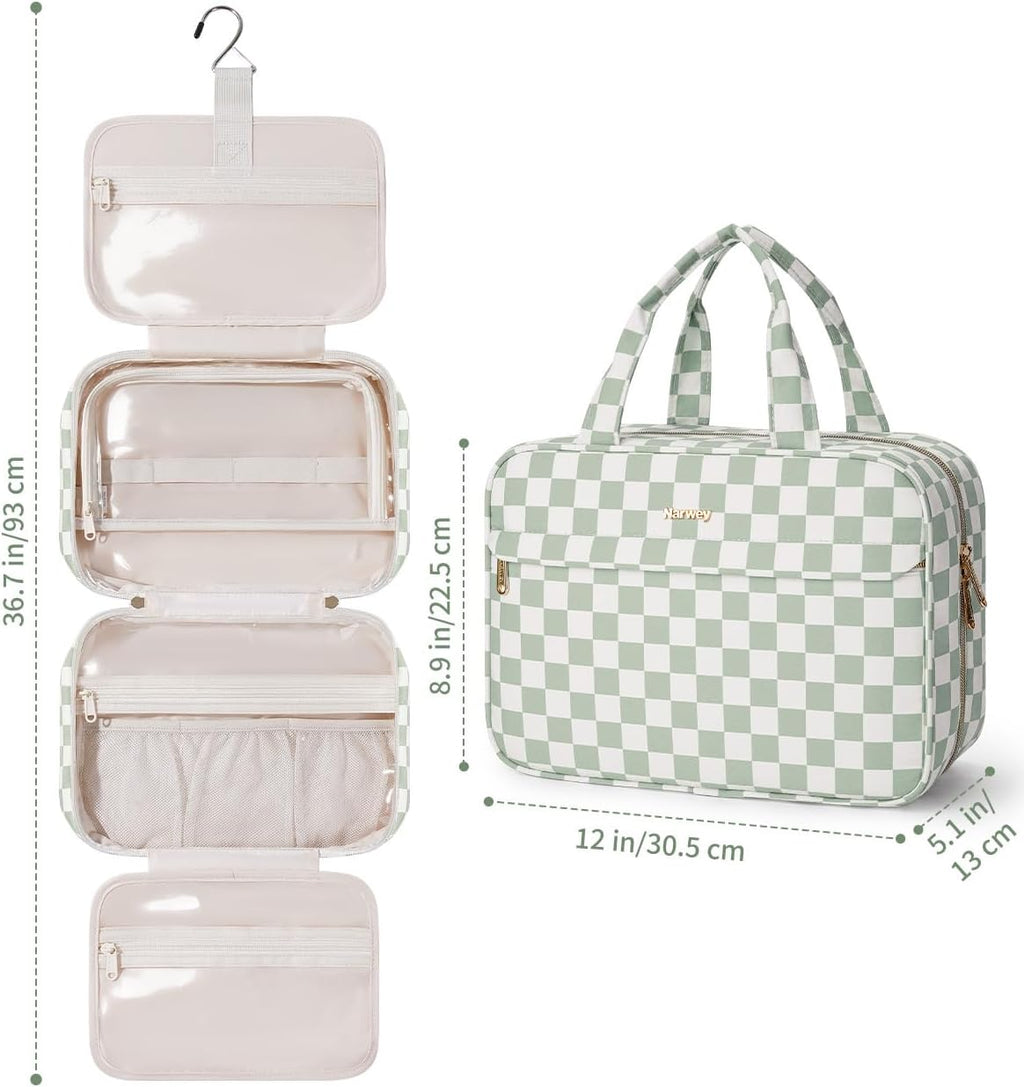 Narwey Large Hanging Travel Toiletry Bag for Women, Makeup Bag Organizer