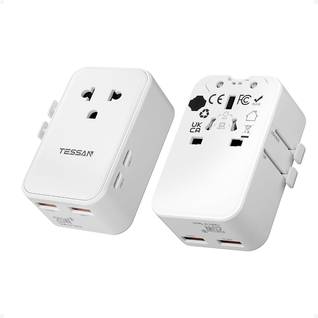 TESSAN Universal Travel Adapter PD 25W, White