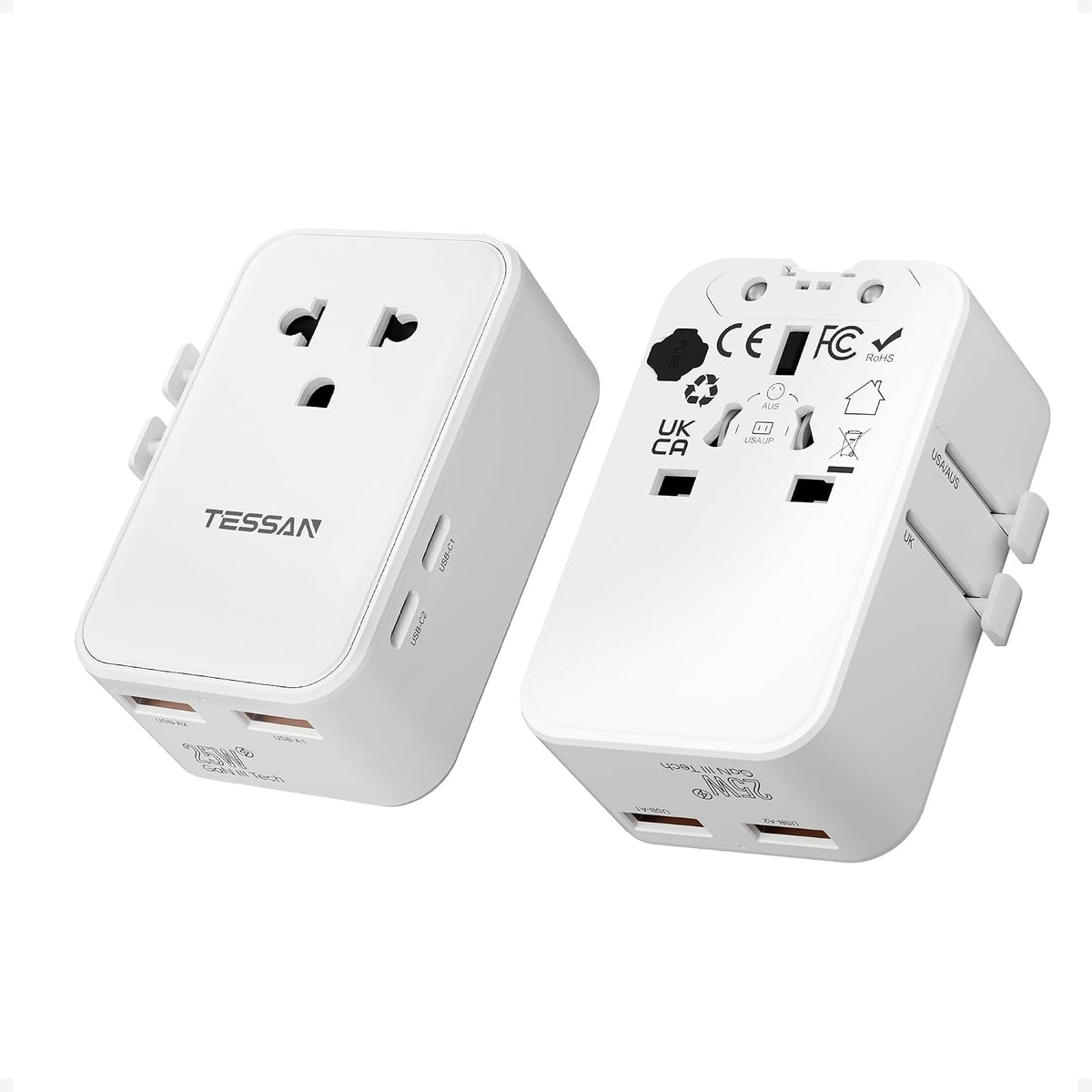 TESSAN Universal Travel Adapter PD 25W, White