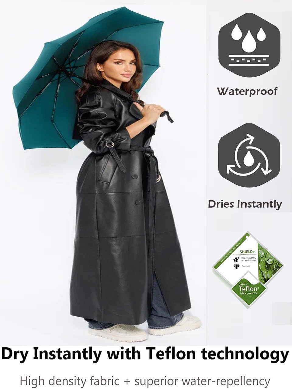 Windproof Umbrella Windproof Travel Umbrella - Compact, Light, Automatic, Strong and Portable - Wind Resistant, Small Folding Backpack Umbrella for Rain - Men and Women