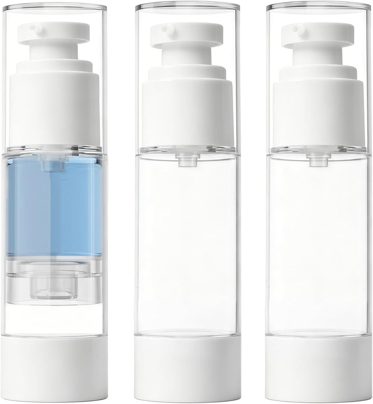 Clear Airless Pump Bottles, Vacuum Travel Cosmetic Containers