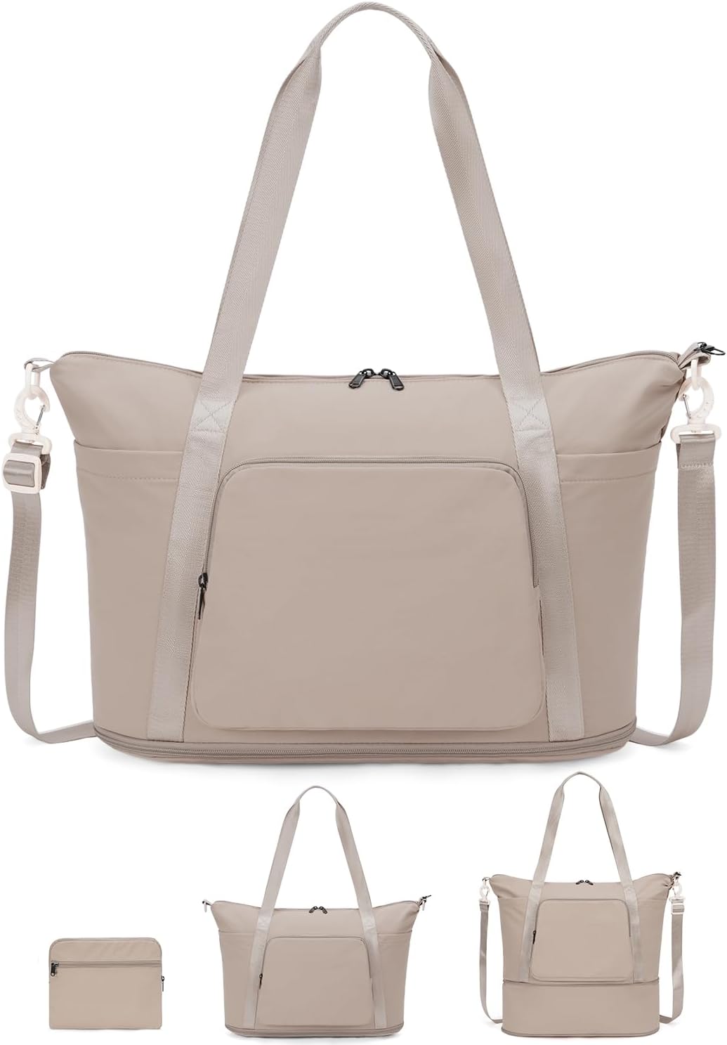 WANDF Foldie Personal Item Travel Bag Expandable, Carry On Duffle Bag Women