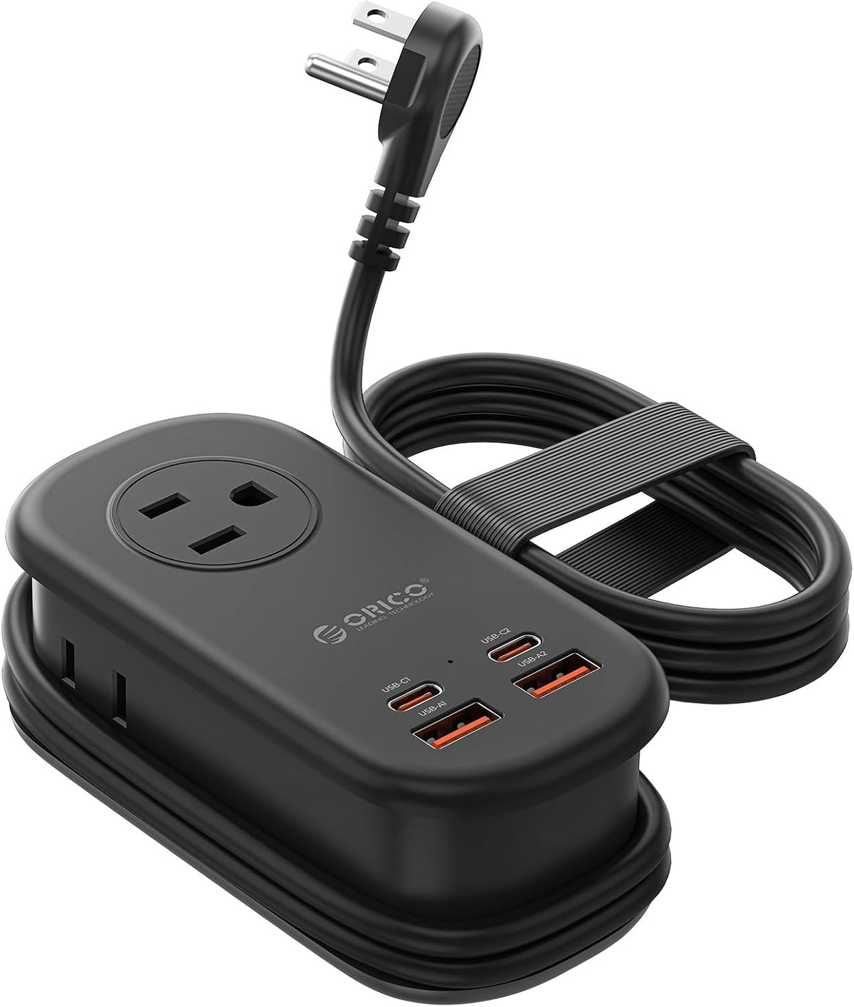ORICO 65W GaN Travel Power Strip with 3 Outlets & 4 USB Ports (2 USB C)