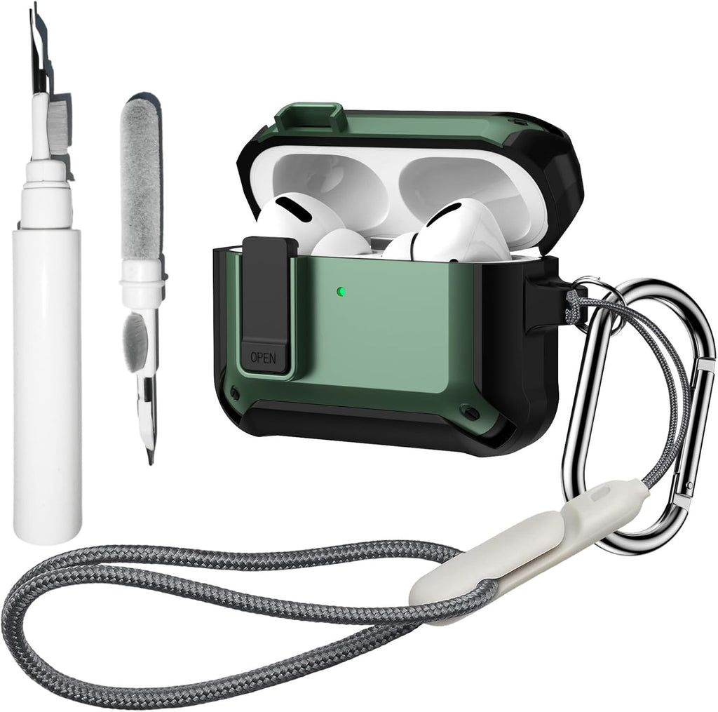 [4 in 1] Lock Case Compatible with AirPods Pro 3 with Keychain