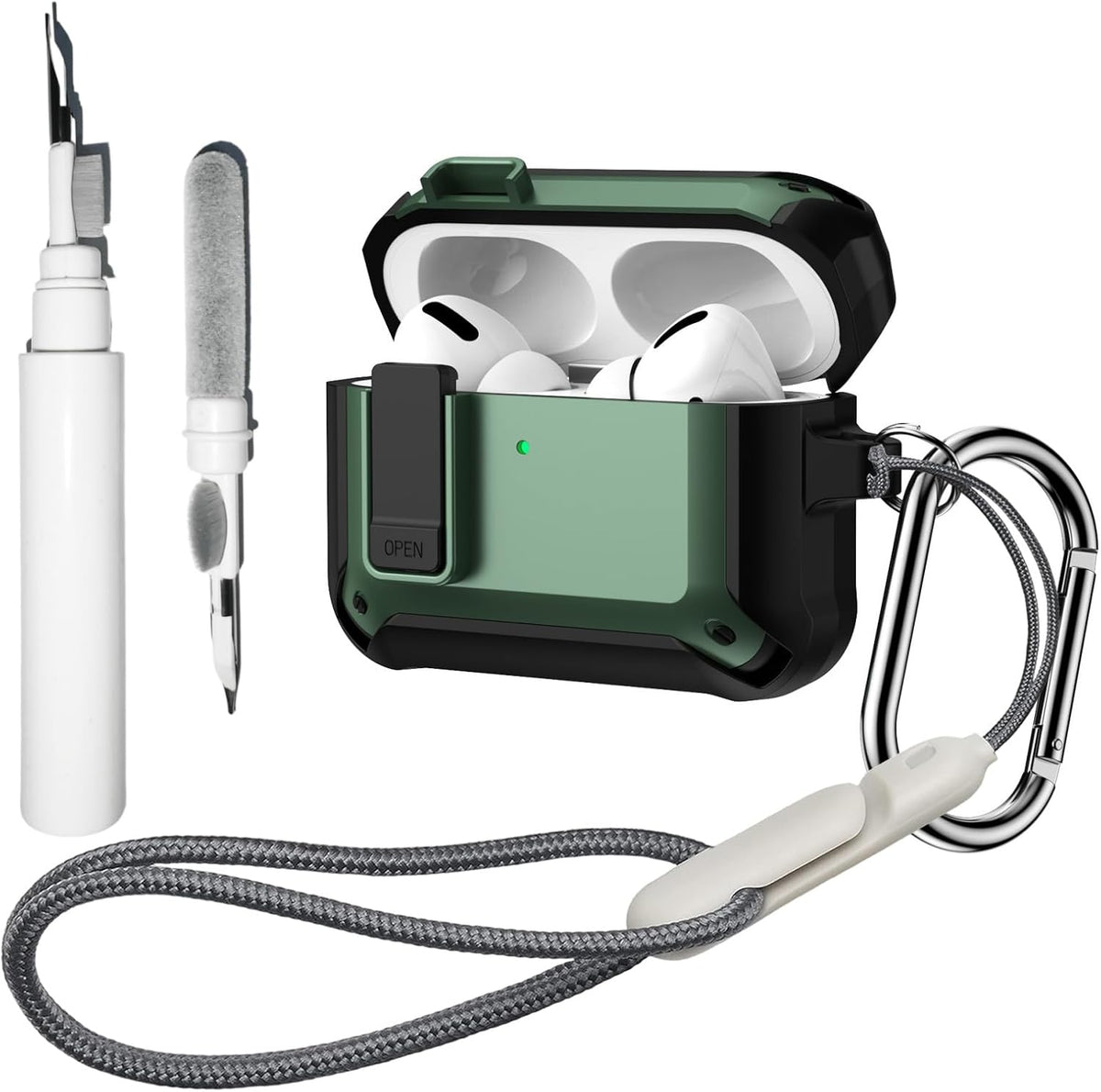 [4 in 1] Lock Case Compatible with AirPods Pro 3 with Keychain