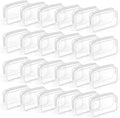 TISRATOK 24 PCS Clear Toiletry Bag for Women Men, Transparent Cosmetic Bag for Travel Makeup Organizer TSA Approved Pouch - White,Medium