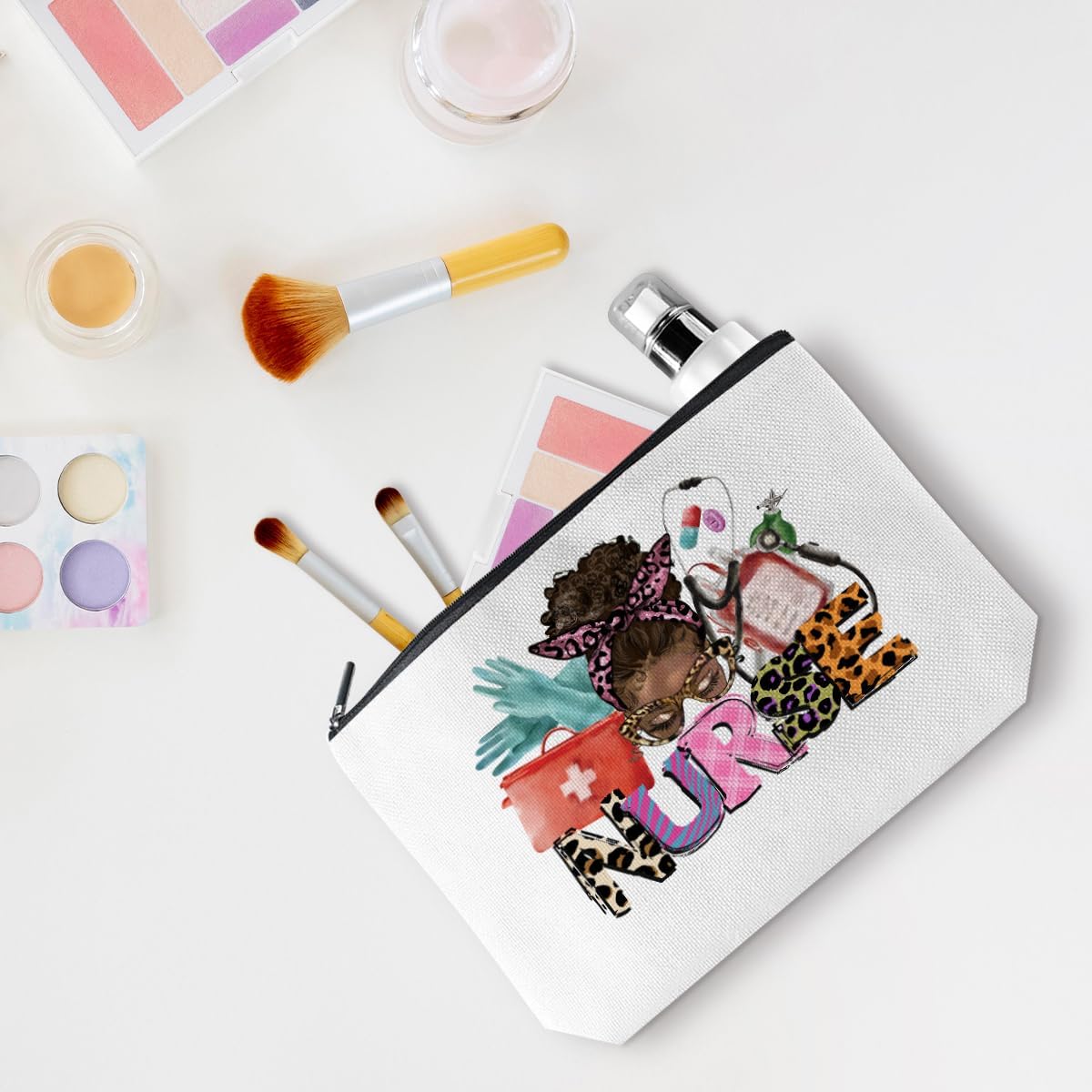 Inspirational Nurse Gifts RN Gifts Nurse Makeup Bag Cosmetic Bag Nurse Accessories for Work Nurse Bag for Women Nurse Nursing Graduation Gifts Birthday Christmas Nurse Week Appreciation Gift