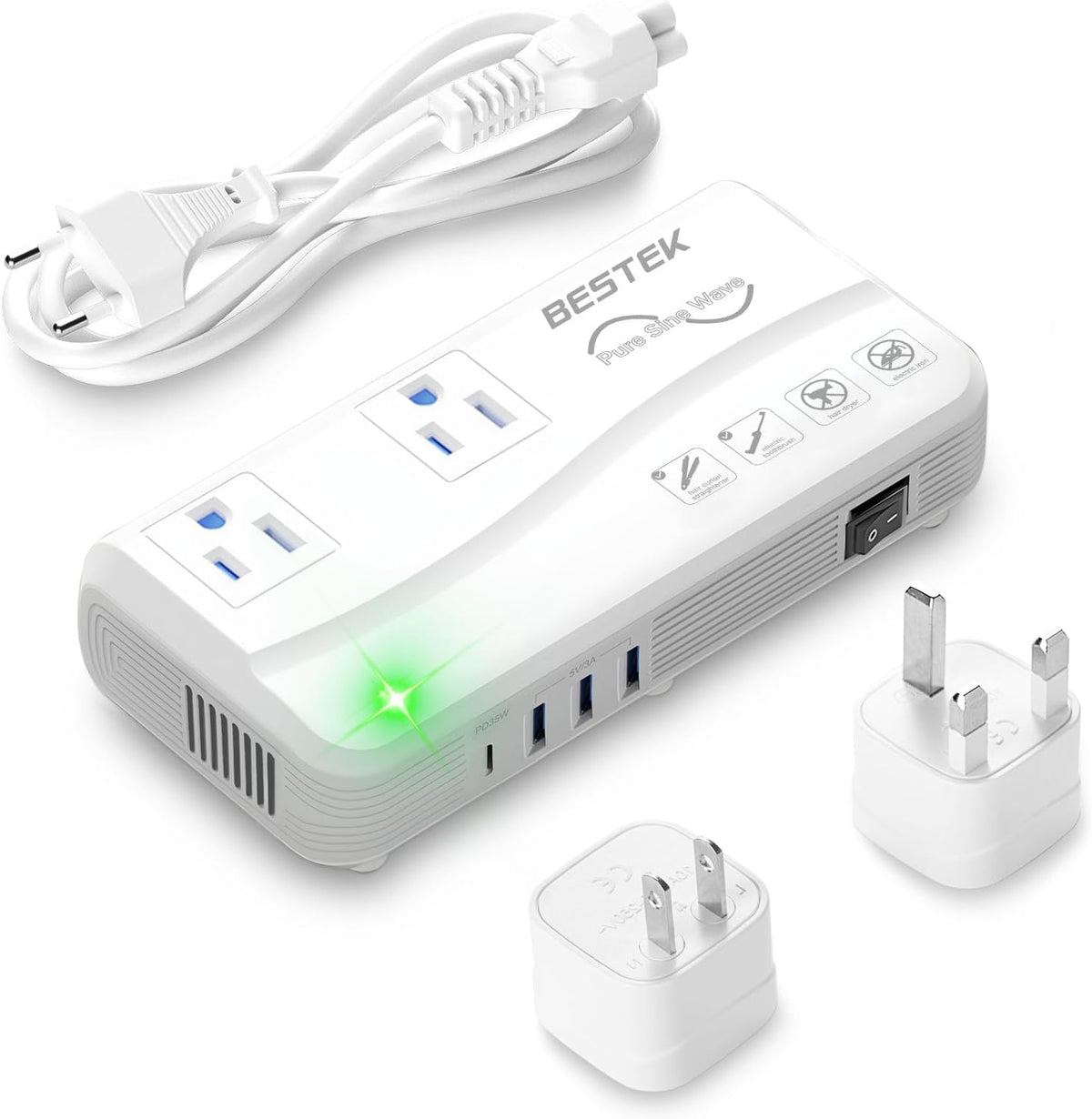 BESTEK Travel Voltage Converter, 220V to 110V Step Down Converter