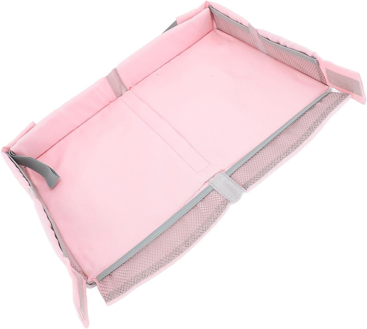 Airplane Tray Cover for Kids, Foldable Travel Organizer for Planes (Pink)