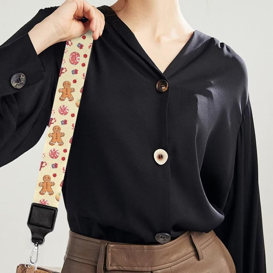 Coldinair Gingerbread Men Purse Strap Replacement - Crossbody Bag Wide Strap for Shoulder Bag and Luggage - Soft and Comfortable Belt for Travel