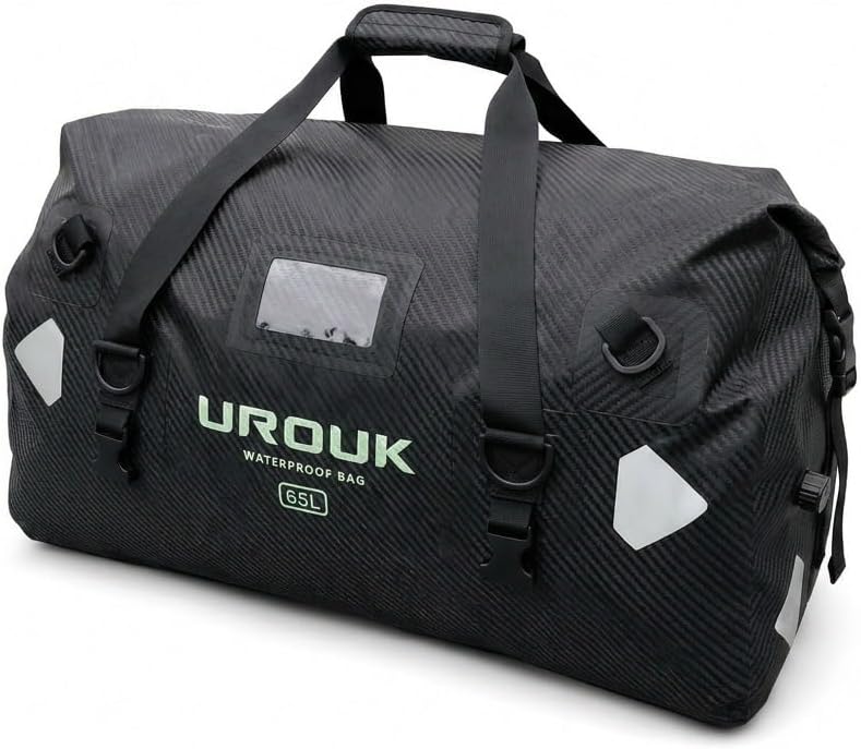 Waterproof Duffel Bag 40L 65L 90L Large Motorcycle Dry Bag Backpack,Roll-Top Heavy Duty Tail Bag Luggage Gear Bag with Straps for Travel, Camping, Fishing, Boating, Kayaking