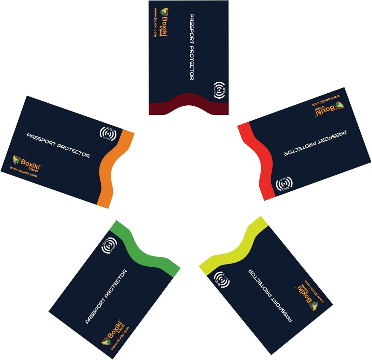 RFID Blocking Passport Sleeves (5-PCS) – Color-Coded Travel Organizers for Identity Theft Prevention – Navy Blue Passport Protector Sleeves for Men & Women