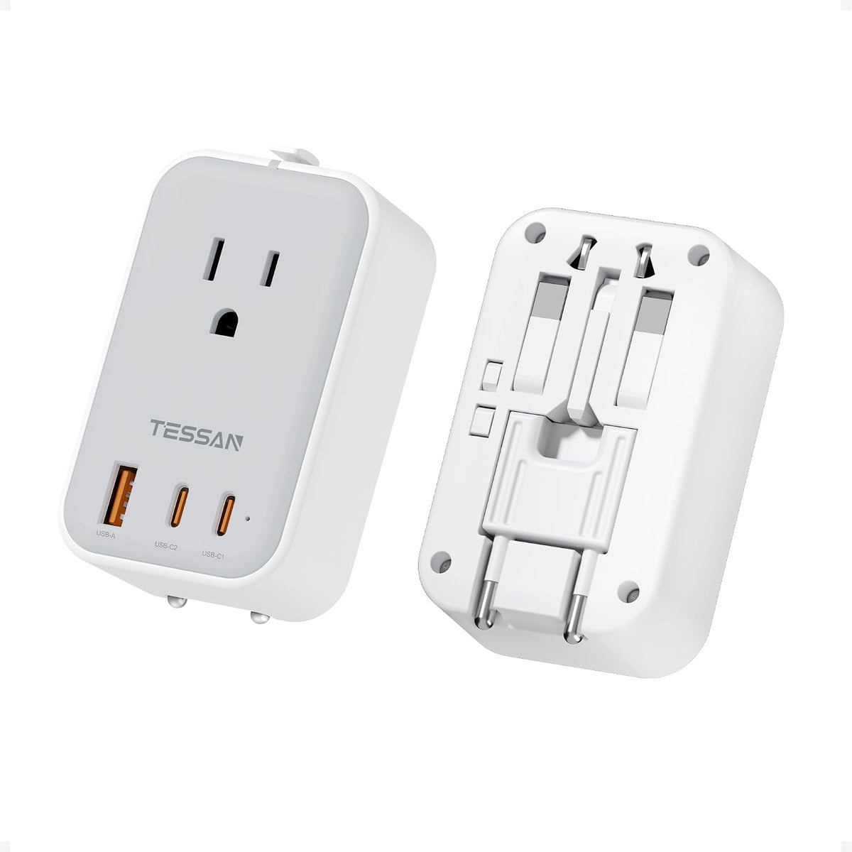 TESSAN Universal Travel Adapter, Grey