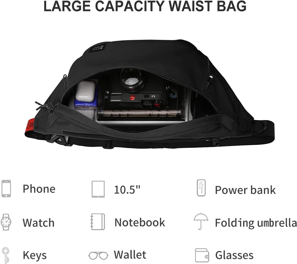 X-Large Crossbody Fanny Pack for Women Men,Waterproof Waist Bag Pack