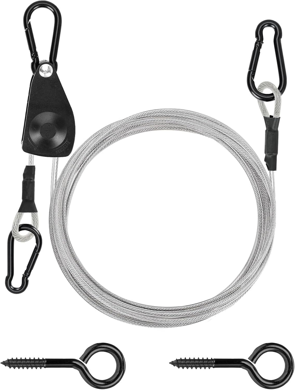 TooTaci Outdoor Clothesline Kit with Self-Locking Pulley, 15FT 3/16" Cable