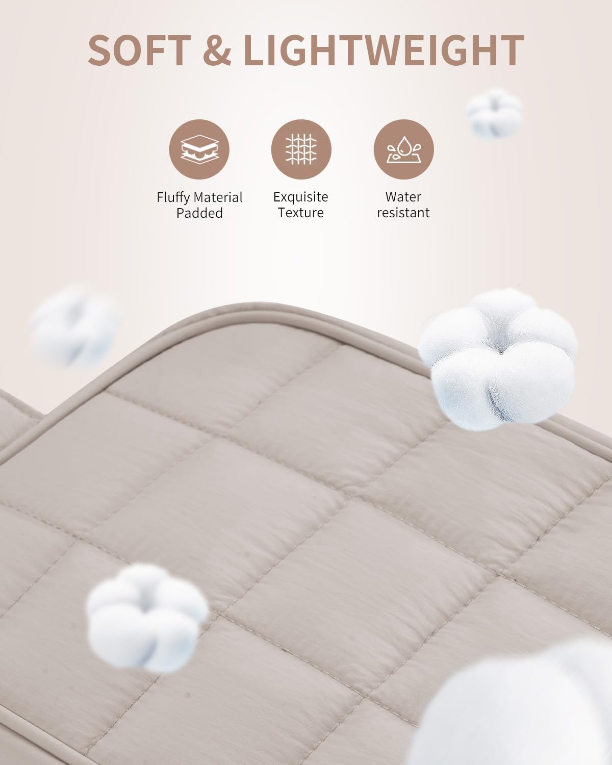 Narwey Quilted Travel Toiletry Bag for Women, Bathroom, Medicine Bag