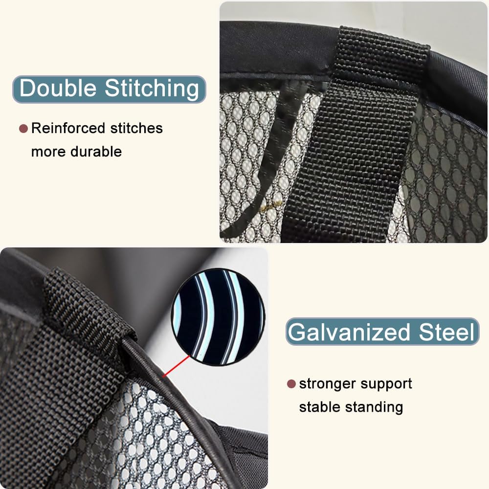 2Pack Mesh Pop Up Laundry Hamper, Foldable Laundry Basket with Side Pocket for Bedroom, Laundry Room, Travel, Cruise (Black+Blue)