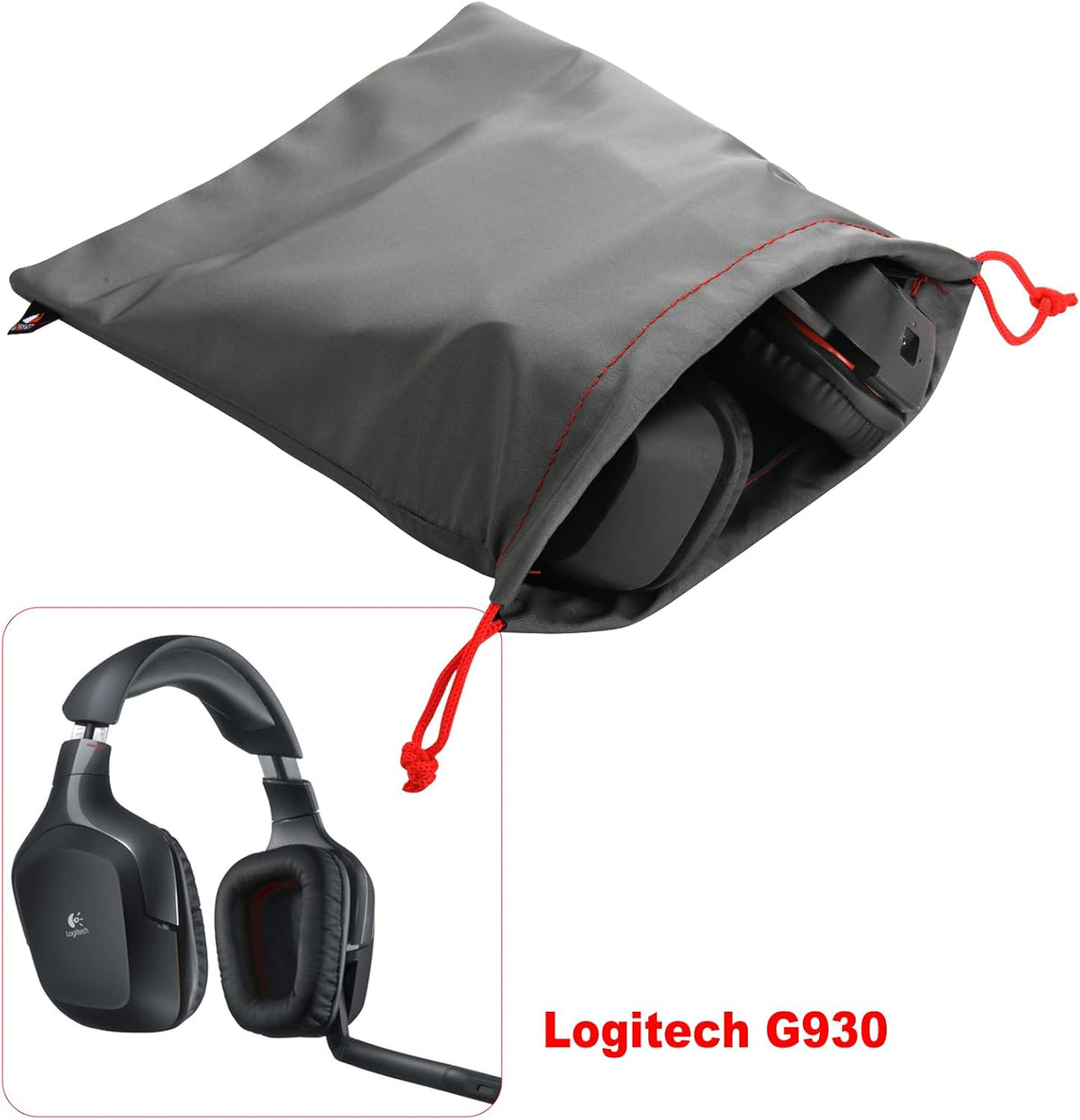 Universal Waterproof Headphone Protection Pouch Bag for Varias Headsets 11" x 9.25" inch Metallic Gray Color