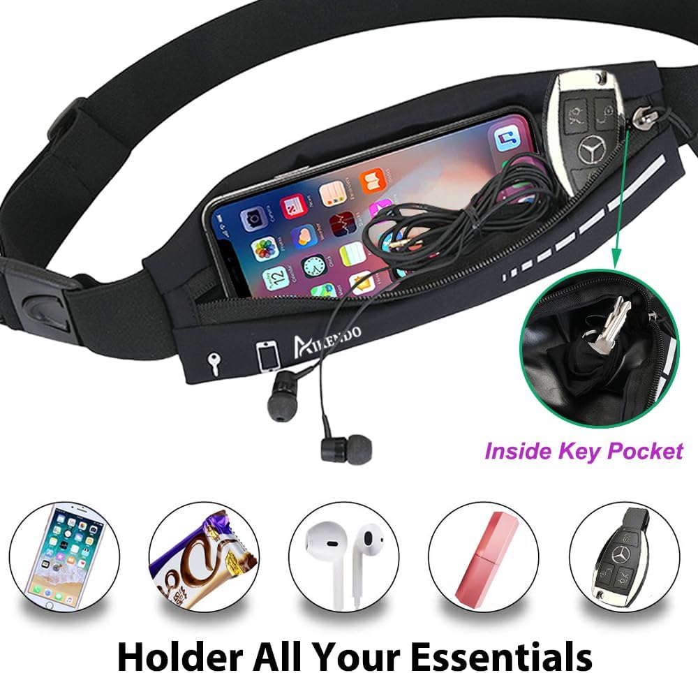 AIKENDO Slim Running Belt for Women Men,Runners Fanny Pack Phone Holder