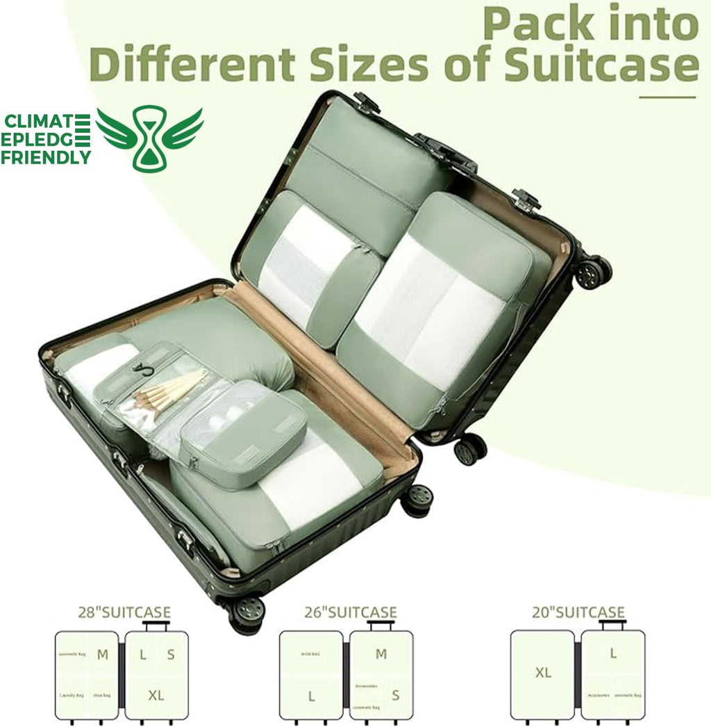 BAGAIL 6 Set/8 Set/10 Set Packing Cubes Various Sizes Packing Organizer for Travel Accessories Luggage Carry On Suitcase