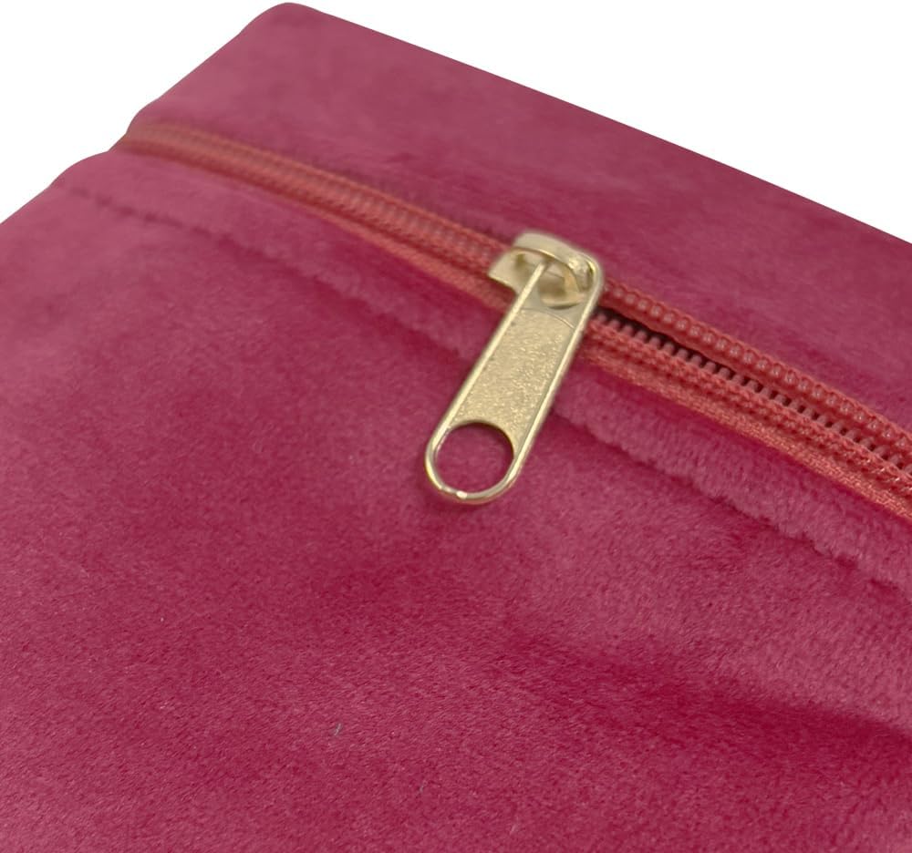 8pcs Small Velvet Jewelry Pouches with Zipper Gift Bags for Bracelet Necklace,Ring,Earrings,Earphone,Wedding Favors, Party Favors,Travel,3.94" X 3.94" (Rose red)