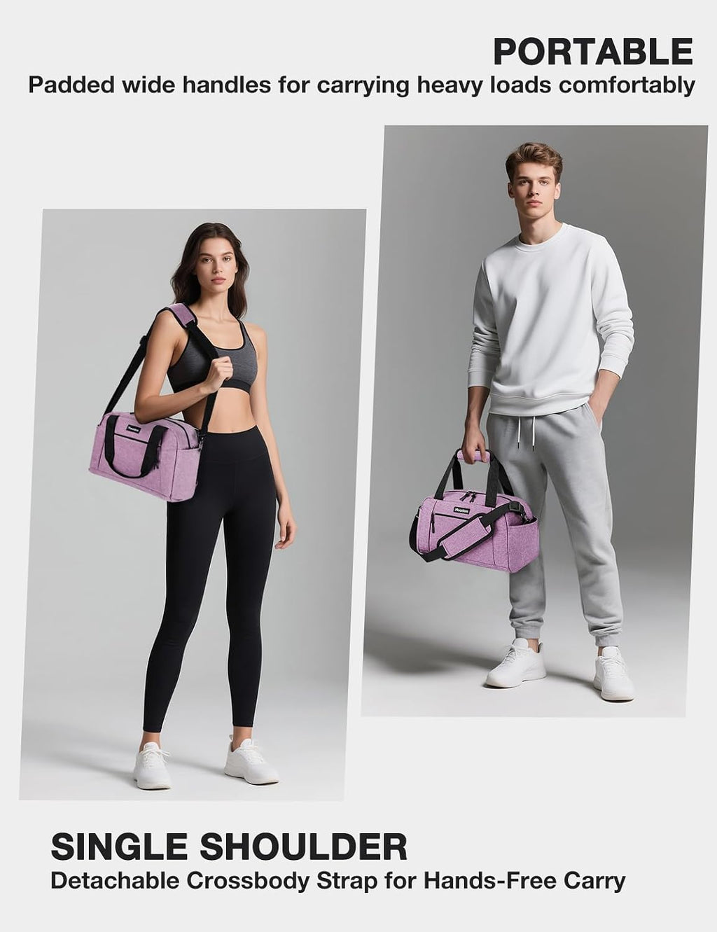 Noozion 14 inch Small Gym Bag for Women & Men, Lightweight Carry On Mini Duffle Bag with Multiple Pockets, Sports Bag for Travel and Workout.
