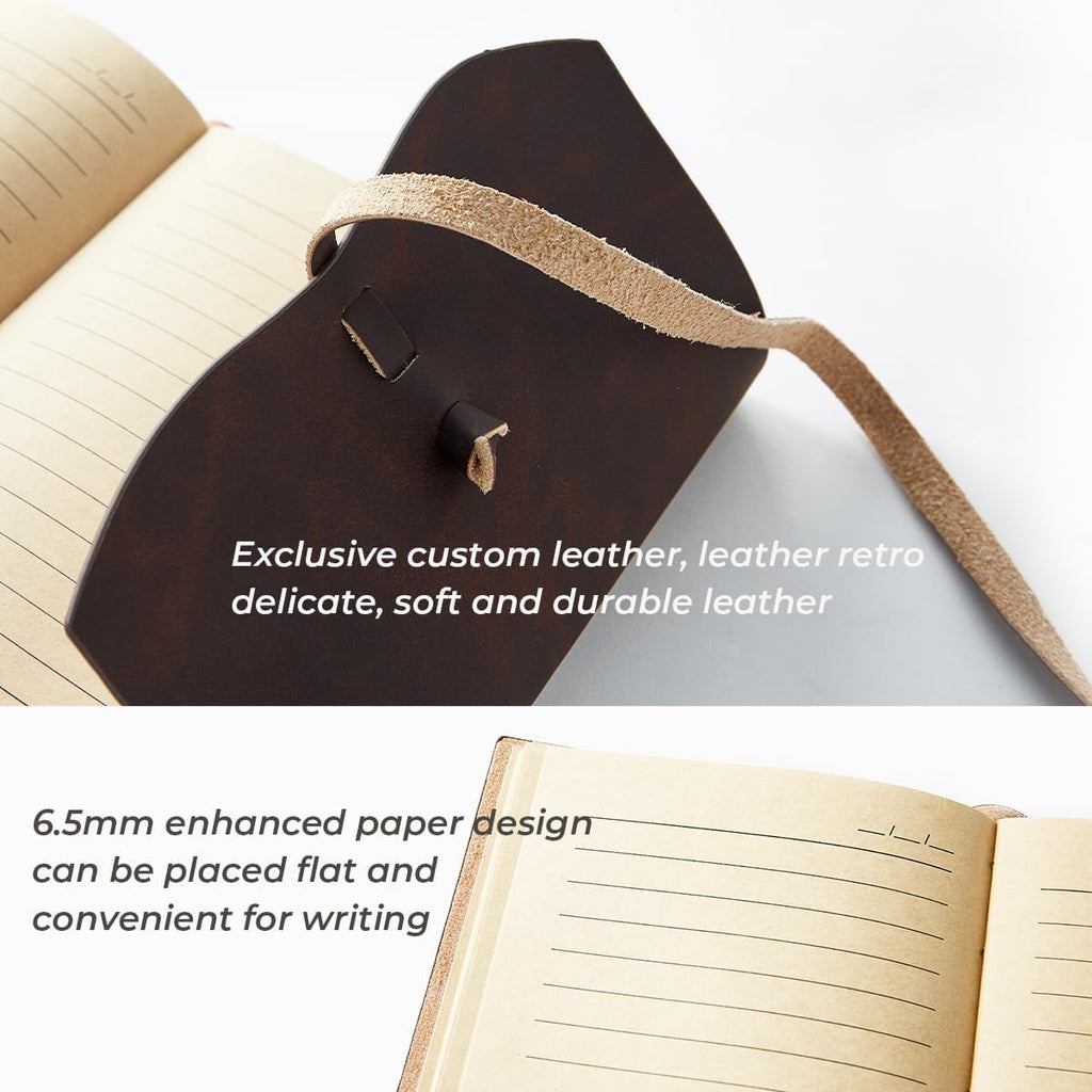 RILIHO Leather Journal for Women - A5 Notebook 6x8.1 Inch, Genuine Leather Diary for Writing, Vintage Style, Ideal for Men and Women, Artists, Travelers, Red