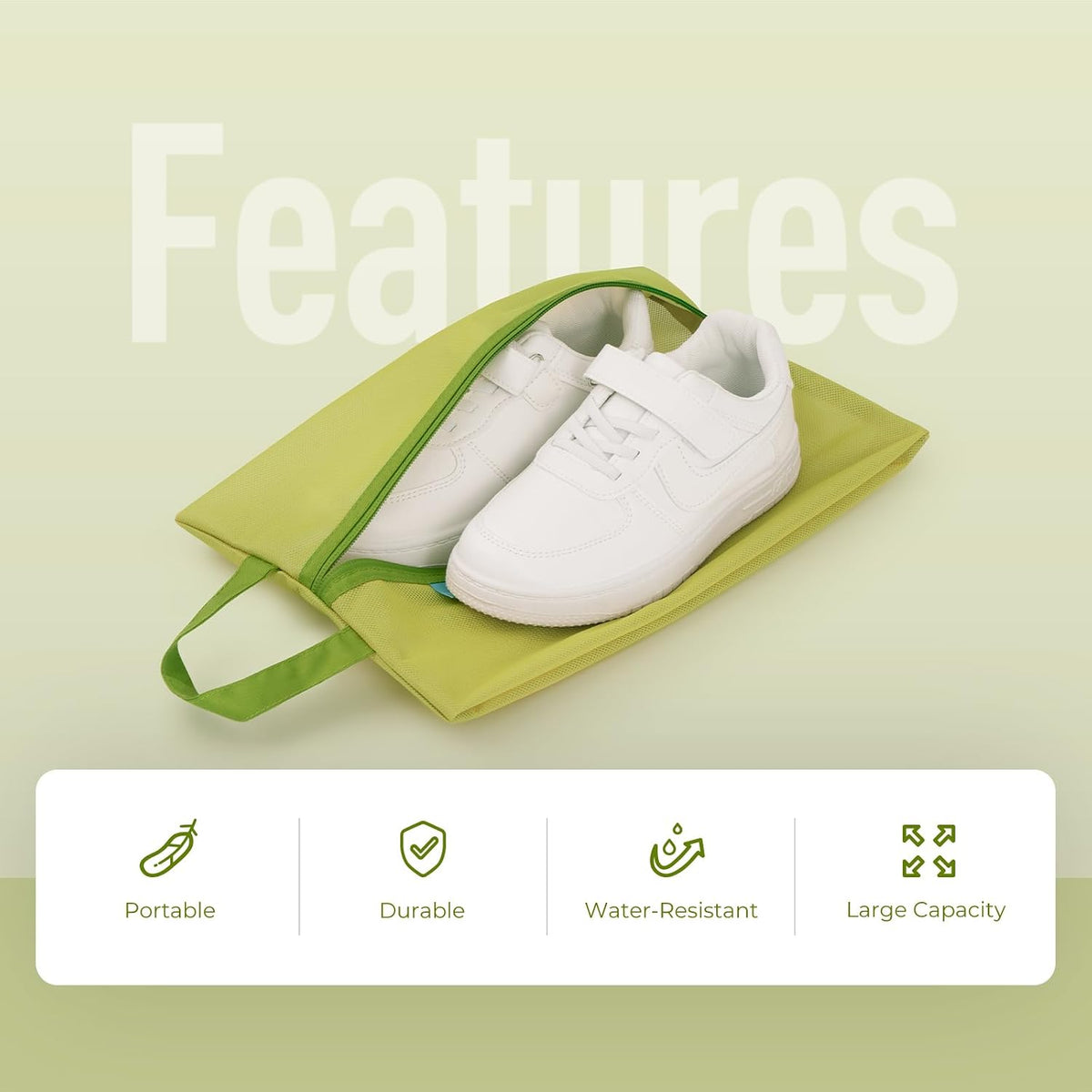 pack all Kids Shoe Bag for Travel, Water-Resistant Shoe Pouch for Sports