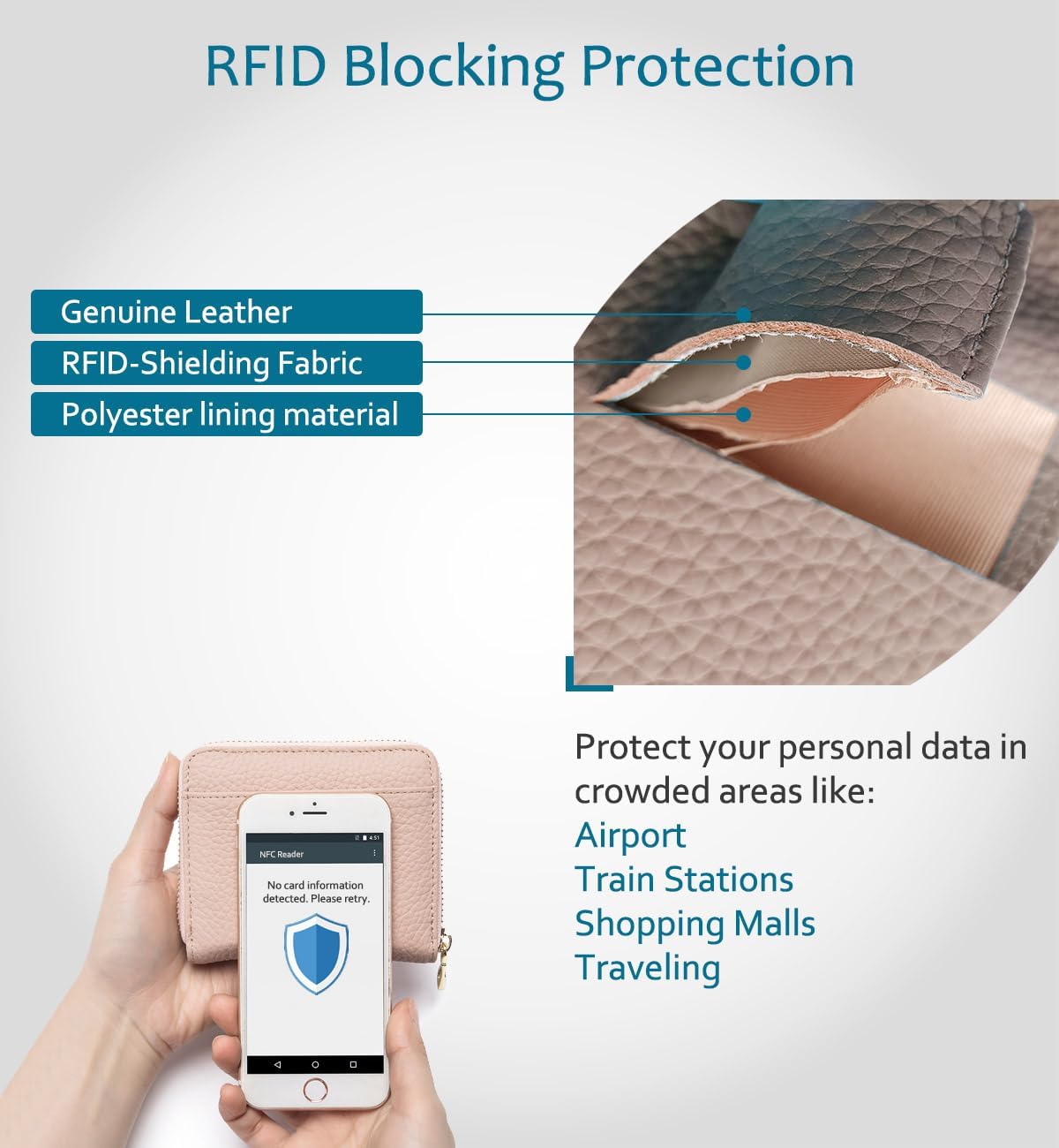 RFID Blocking Small Wallet for Women, Cute and Zip Around