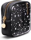 Clear Makeup Bag for Purse, Mini Cosmetic Pouch with Glitter Star Pattern